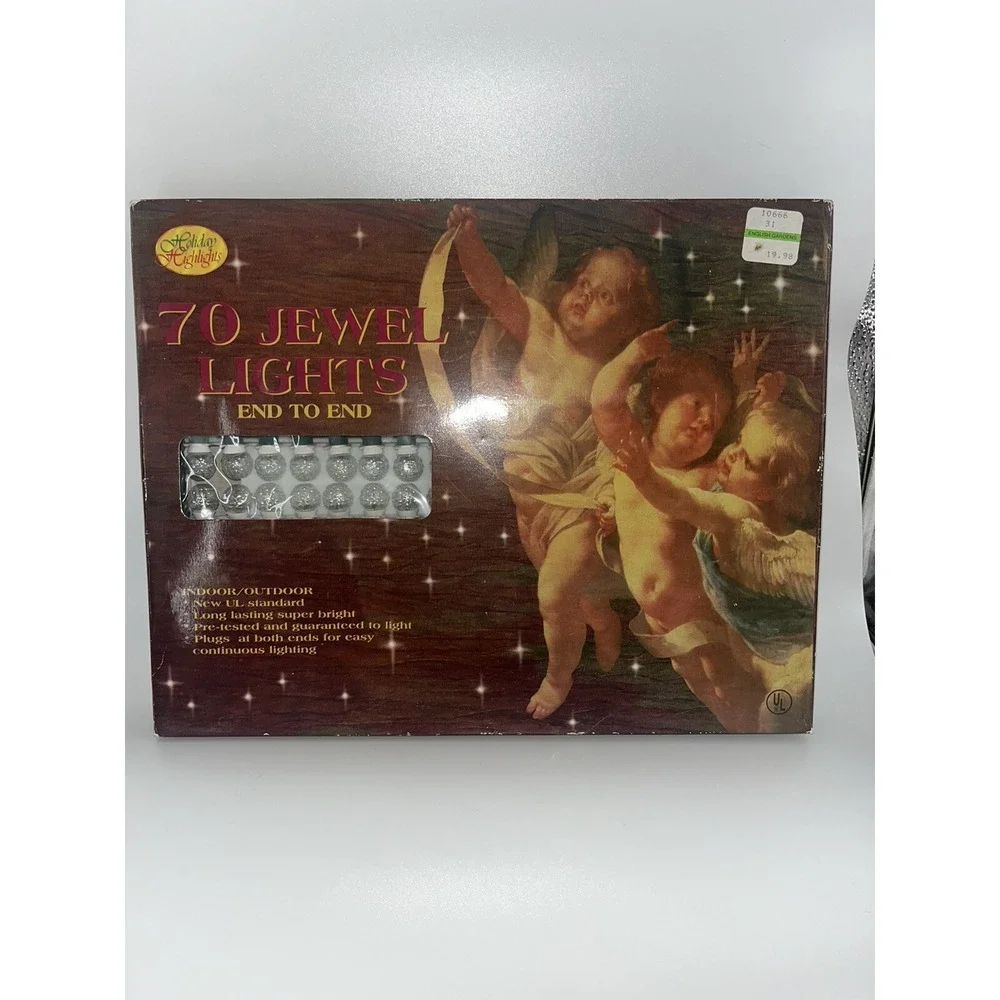 Holiday Highlights 70 Jewel Lights Indoor/Outdoor Christmas Clear NEW RARE